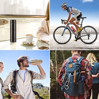 Botol air, 17oz/500ml dinding ganda, baja tahan karat, vakum, perjalanan, termos dengan termometer Led