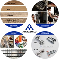 Meubles de chambre à coucher modernes et autoportants AMAZBUILD de qualité supérieure avec finition laquée réglable et panneaux écologiques E0/ENF