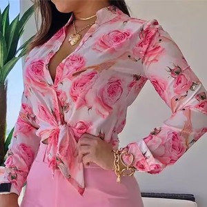 <span class=keywords><strong>Camicia</strong></span> da Spiaggia da <span class=keywords><strong>Donna</strong></span> in <span class=keywords><strong>Lino</strong></span>, Vestibilità Aderente, Scollo a V Profondo, Maniche Lunghe, Sexy, Vendita all'Ingrosso - Product Image 1