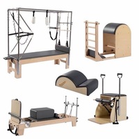 Cadillac Reformer Bed en bois de chêne, multifonctionnel, réglable, table d'exercice portable avec anneaux de suspension, sûr et durable pour la maison