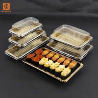 Boîtes d'emballage jetables en PET de qualité alimentaire pour plats à emporter, fruits, viande, déjeuner, sushis, emballages en plastique, boîte de restauration rapide
