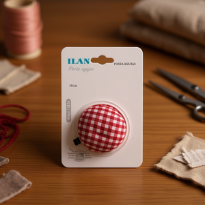 Porta Aghi ILAN 6Cm Rosso a Quadretti, Porta Aghi da Cucito - Product Image 3