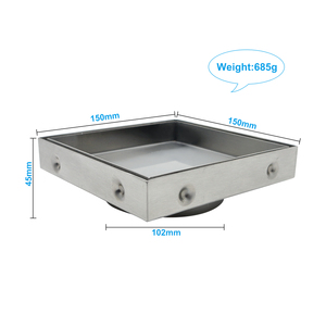Nuovo Design Scarico Doccia Quadrato in Acciaio Inox 316 con Superficie Spazzolata, Inserto per Piastrelle, Anti-odore, per Esterni, Incassato a Pavimento - Product Image 3