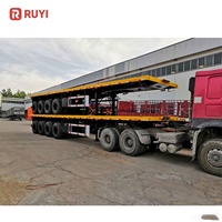 Prix usine Semi-remorque plateau porte-conteneurs 2/3/4 essieux 20/40 pieds, capacité 50/60 tonnes, avec système de verrouillage de conteneurs