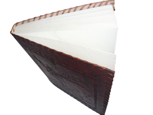 Hermoso Reno en relieve tamaño A4 cuero hecho a mano boceto diario personalizable Vintage cuaderno de escritura con papel reciclado - Product Image 4