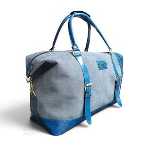 Bolsa de Viaje de Lona de Cuero Genuino Personalizada, Bolsa de Fin de Semana, Bolsa de Gimnasio Impermeable al por Mayor, OEM - Product Image 1