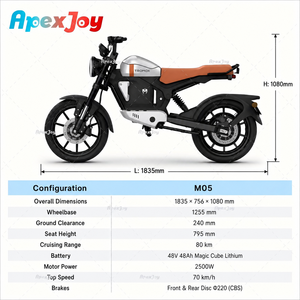 Motocicleta Eléctrica Apexjoy TROMOX-M05 con Protección Trasera, 70 km/h, Radar ABS, 2500 W, 48 V, 48 Ah, 80 km, Advertencia RCW, E-TCS, Venta al por Mayor - Product Image 2
