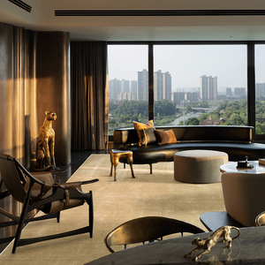 พรมห้องนั่งเล่นทรงสี่เหลี่ยมผืนผ้าทอมือจากเส้นใยเทนเซล ป้องกันคราบสกปรก ผลิตตามสั่ง - Product Image 2