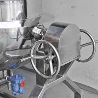Marmite de cuisson à gaz à double enveloppe avec agitateur et mélangeur pour usage domestique, pour viande, pour moulin à farine, chaudière à vapeur à double enveloppe