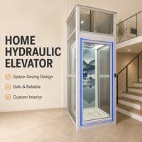 Luxus-Villenaufzug Kleiner Hauslift AC-Antrieb Glaskabine Edelstahlmaterial für 2 bis 4 Etagen 400kg CE-Zertifiziert