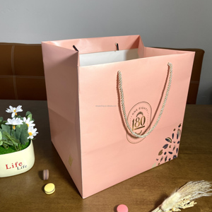 Custom Printed White Kraft <b>Gift</b> <b>Bags</b> Carry <b>Bags</b> with Handles Personalised Logo Promotion Paperbag Packaging for Supermarket Use - Product Image 3