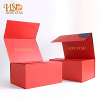 Boîte cadeau magnétique pliable rouge personnalisable et recyclable, emballage en papier écologique, style chinois de luxe avec logo, usine OEM