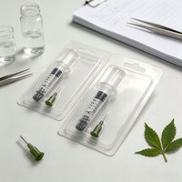 Kit d'emballage sous blister pour seringue à concentré botanique, injecteur en verre Luer Lock de 1 ml avec embout arrondi