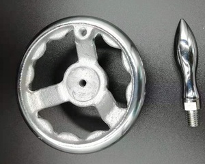 Bánh Xe Tay Quay Bằng Gang Đúc Hình Tròn Màu Bạc Bền Cho Máy Phay - Product Image 3