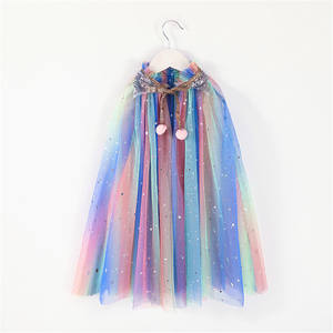 Cape de princesse colorée pour filles, cape en tulle pour enfants pour Halloween, Noël, fêtes - Product Image 6