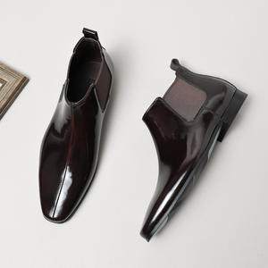 Botas de tobillo de cuero hechas a mano para hombre, estilo ejecutivo con punta en pico - Zapatos de cuero muy populares - Product Image 3