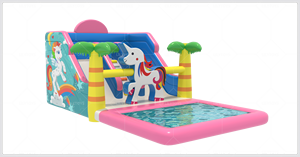 Glissière d'eau gonflable de licorne <span class=keywords><strong>avec</strong></span> la piscine pour des enfants, château extérieur commercial de rebond, fournisseur gonflable de videur de PVC - Product Image 6