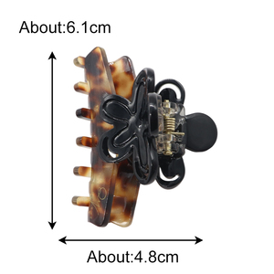 مشابك شعر أسيتات بتصميم زهور لامعة ومتينة بطول 6.1 سم، إكسسوارات شعر أنيقة لعام 2025، تثبيت آمن لجميع تسريحات الشعر - Product Image 6