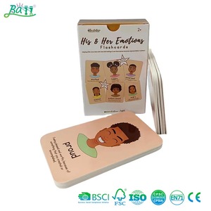 Cartes flash éducatives multi-sensorielles sur <span class=keywords><strong>les</strong></span> émotions pour enfants, durables, écologiques, personnalisées pour <span class=keywords><strong>les</strong></span> garçons et <span class=keywords><strong>les</strong></span> filles - Product Image 1