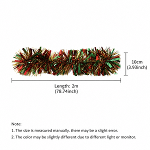 2m Garland Tinsel Natal Berkilau dengan Rumbai Foil yang Dapat Dibengkokkan untuk Dekorasi Pohon Natal Pita Dekorasi Natal - Product Image 6