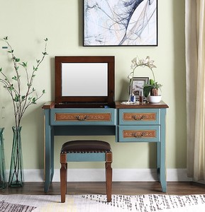 <span class=keywords><strong>Commode</strong></span> de couleur <span class=keywords><strong>bleu</strong></span> marine avec miroir de maquillage, nouvelle collection 2021 - Product Image 2