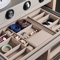 ZYTH Rail coulissant rétractable avec amortisseur, tiroir de rangement multifonctionnel en cuir pour placard, porte-pantalons coulissant intégré