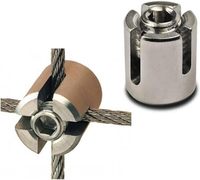 Pinces transversales en acier inoxydable T316 pour raccords de câble métallique ou de tige de 1/8 "pour kits de treillis métallique, système de treillis de câble Espalier