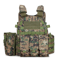 Gilet tactique Oxford Molle série JSH 900D avec fermeture à glissière à dégagement rapide et couche intermédiaire d'ordinateur
