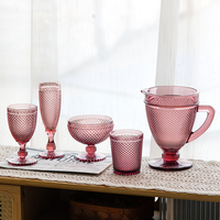 Ensemble de verres et de carafes en verre à motif B pour bars, restaurants, fêtes et services de traiteur