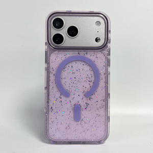 Funda Magnética Transparente con Purpurina para iPhone 17/18 Pro Max, Modelo B506 Macaron, con Carga Inalámbrica - Product Image 6