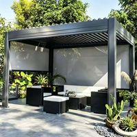 Auvent de toit, store pare-soleil, lame en aluminium, pergola bioclimatique motorisée avec voile en acrylique