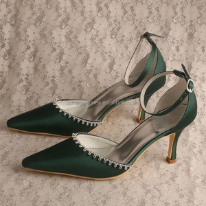 Signore Tacco <span class=keywords><strong>Punta</strong></span> <span class=keywords><strong>A</strong></span> <span class=keywords><strong>Punta</strong></span> Scarpe White Satin - Product Image 5