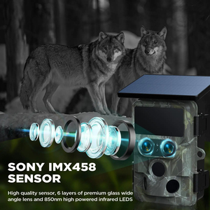 La plus nouvelle caméra de piste WiFi CMOS WiFi 4K 60MP grand angle 120 degrés à double objectif 13MP avec panneau solaire à batterie Li 4400mAh - Product Image 5