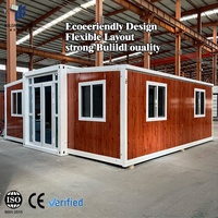 Maison en conteneur pliable préfabriquée extensible de 20 pieds 40 pieds Maisons en conteneur modulaires robustes Panneau sandwich en acier Bureau Moderne Extérieur