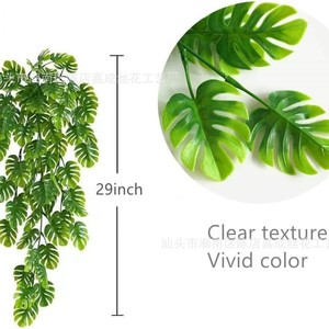 Artificial Monstera <b>Leaves</b> <b>Wall</b> Hanging Vine 76cm Green Indoor <b>Decoration</b> Plastic Rattan Plant Garland - Product Image 5