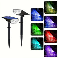 Projecteurs solaires LED RGB IP65 pour pelouse, allées, arbres, aménagements paysagers, lampes de jardin extérieures étanches en ABS