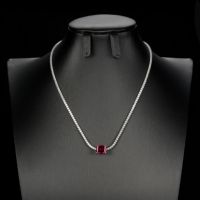 Collier en argent 925 tendance avec rubis, parfait pour un usage quotidien et un cadeau d'anniversaire pour les filles