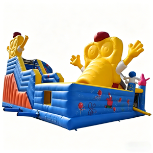Nouvelle conception de château gonflable pour enfants, style dessin animé sous-marin, avec toboggan et zone de saut - Product Image 5