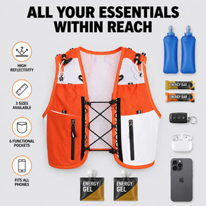 Gilet <span class=keywords><strong>de</strong></span> course en nylon personnalisé à séchage rapide pour hommes et femmes, avec poche d'hydratation isolée, sans rebondissement, pour jogging, marathon et course ultra - Product Image 6