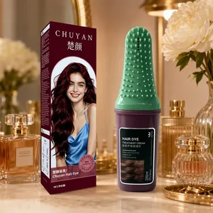 Crema de Coloración Capilar al por Mayor OEM, Color Rojo Vino Borgoña, Tinte Permanente, Empaque Personalizado, Precio de Fábrica - Product Image 1