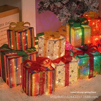 Weihnachts-Geschenkbox-Lampe Dreiteiliges Set Dreifarbige LED-Lichter IP65 Außendekoration für Feiertagsatmosphäre