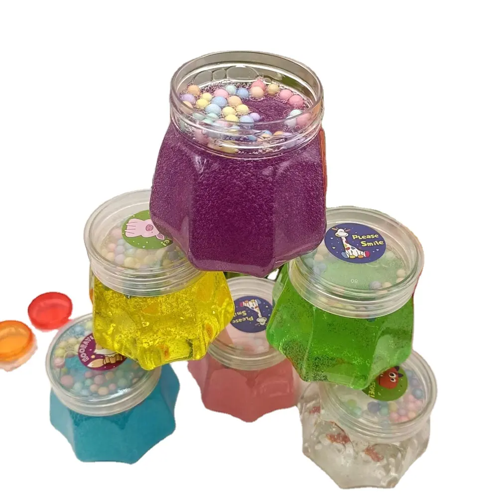 150ml sıcak satış taç kavanoz köpük topu Charms balçık oyuncak stres rahatlatmak Plastine Playdough kızlar çocuklar için yaratıcı hediye kiti