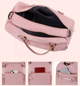 Sac de sport de voyage personnalisé en gros, sac de sport de gym, sac de yoga, sac de voyage pour la nuit, sac de week-end, sac à bandoulière avec compartiment pour chaussures humides - Product Image 4