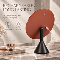 Miroir circulaire personnalisé grand format avec éclairage LED à gradation progressive, détection infrarouge et fonction de rotation pivotante