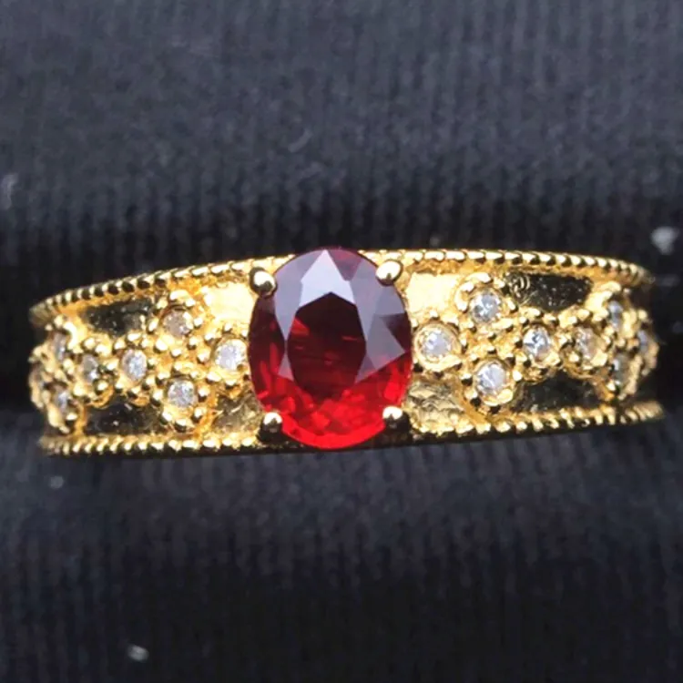 रत्न थोक गहने 18 k सोने दक्षिण अफ्रीका असली हीरे की प्राकृतिक unheated रूबी की अंगूठी महिलाओं के लिए लुढ़का सोने के गहने