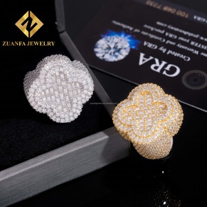 GRA Certificated Fully Iced Out Diamond Hip Hop <b>Rings</b> 925 <b>Silver</b> Gold Plated Moissanite Cross <b>Ring</b> Custom <b>Rings</b> for <b>Men</b> - Product Image 5