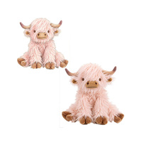 Peluche de vache des Highlands lestée, animal sauvage, utilisable au micro-ondes, avec coussin chauffant amovible en pierre de tourmaline
