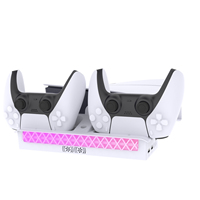 Support de rangement horizontal pour station de refroidissement et de charge PS5 Slim avec éclairage RVB et support en ABS