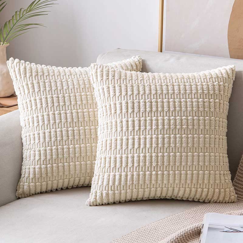 Wholesale Bohemian Stripe Corduroy Cushion Cover Modern Stylish Farmhouse Boho Soft Corduroy Throw Pillow For Home Decorative