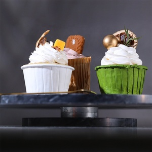 Pháp nhà bếp 12 inch Đen Đá Cẩm Thạch Bàn xoay xoay Khay bàn ăn Trung tâm phục vụ tấm biến bảng bánh - Product Image 5